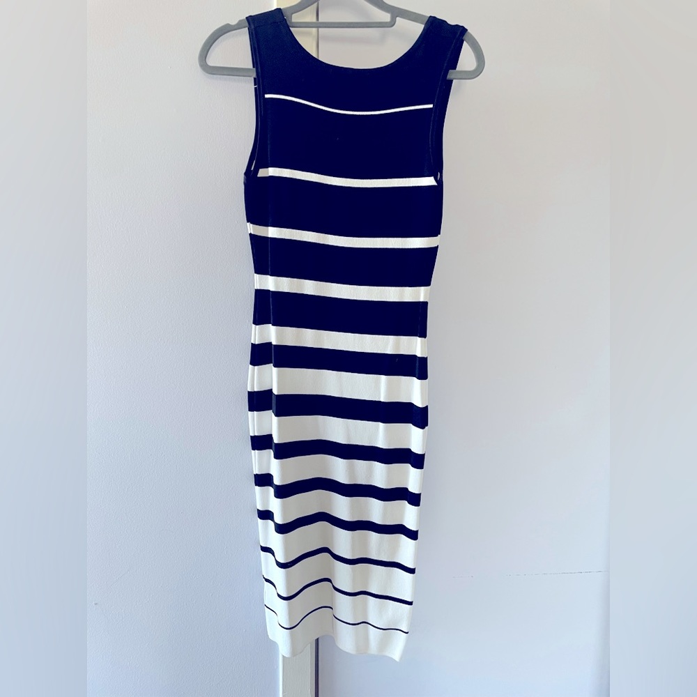 Black and white midi dress
